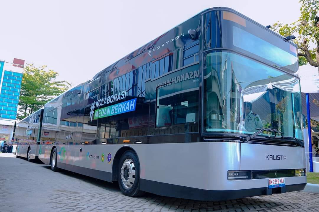 Bus Listrik Resmi Mengaspal di Medan