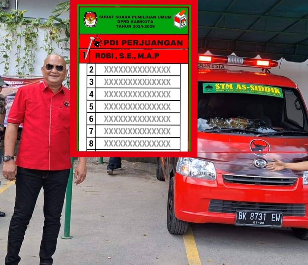 Peduli Wong Cilik, PDIP Medan Serahkan Mobil Ambulance ke Warga Medan Baru