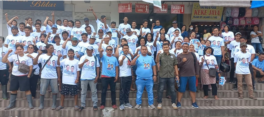 Sosialisasikan Prabowo-Gibran, Re-Born Blusukan Sampai Empat Pasar