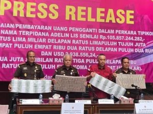 Kejati Sumut Terima Uang Pengganti dari Terpidana Kasus Pembalakan Hutan Adelin Lis