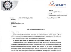 Serikat Pekerja Harap Bankes Jadi Kado lndah di HUT ke-64 Bank Sumut