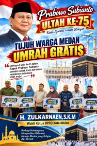 Prabowo Ulang Tahun, Zulkarnaen Berangkatkan 7 Warga Kota Medan Umroh Gratis